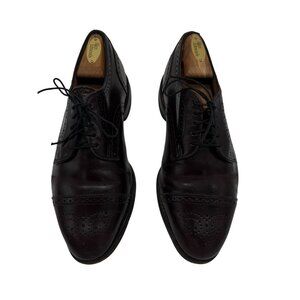 Allen Edmonds Mens Sanford Oxford Dress Shoes Size 7 Burgundy Leather Lace Up